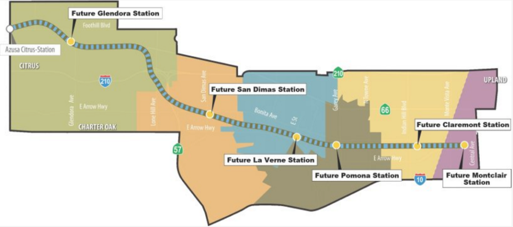 LA Metro Expansion Station Map Montclair